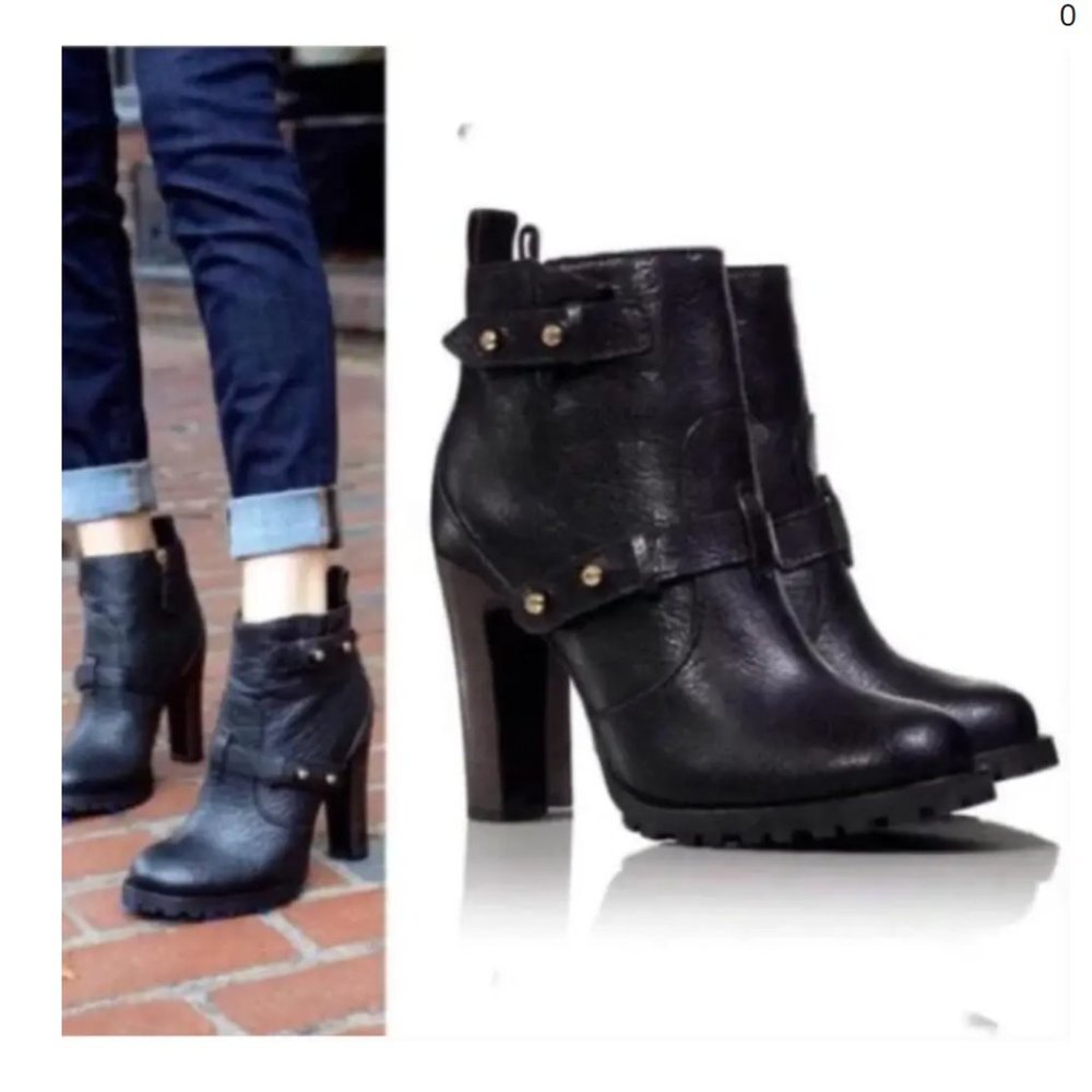 Tory Burch Landers Dark Brown Booties Heels Size 10M